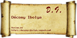 Décsey Ibolya névjegykártya